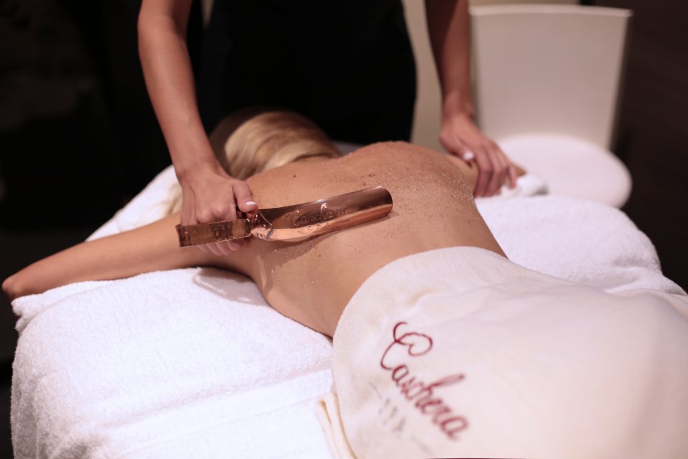 Body treatment with specialized copper instrument